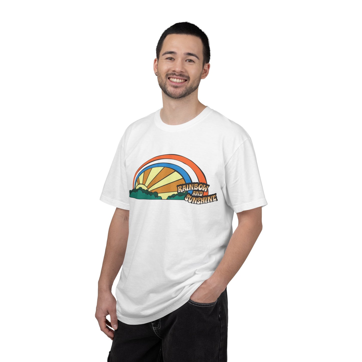 Rainbow And Sunshine Summer Trendy Tee Sunshine Days Ice Cream Summer Camp Beachcombing Anchor Unisex Heavy Cotton T-Shirt