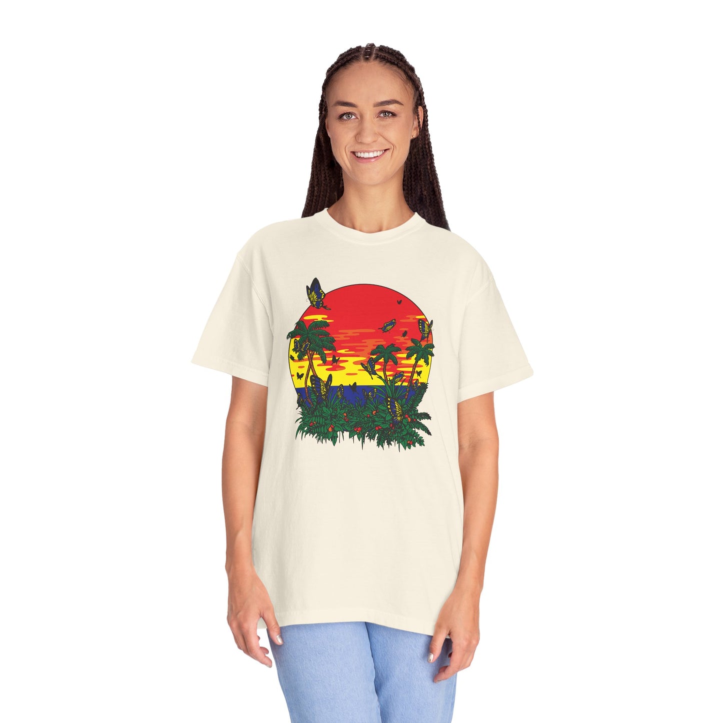 Palm Trees Island Summer Trendy Tee Sunshine Days Ice Cream Summer Camp Beachcombing Anchor Unisex Heavy Cotton T-Shirt