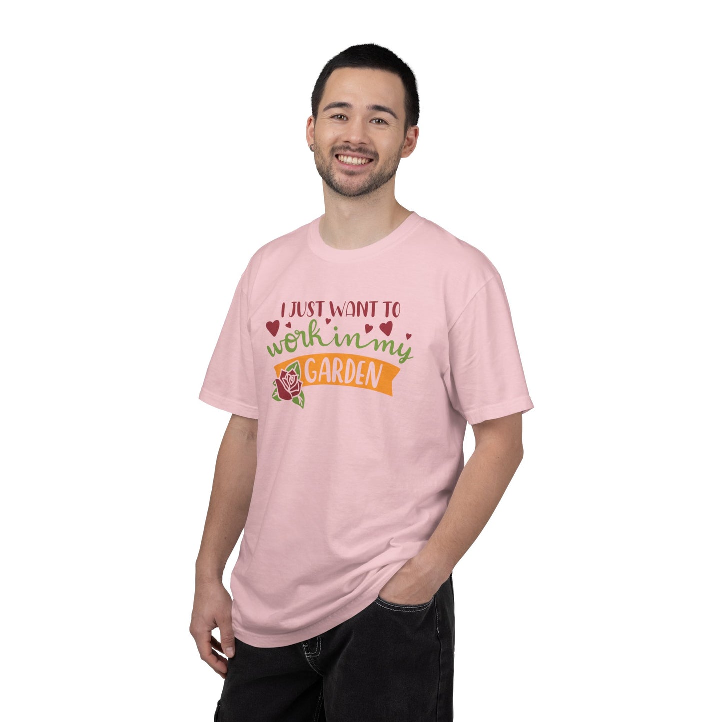 I Just Want To Work In My Garden Plant Enthusiasts Flower Lovers Tee Green Therapy Gardener Leafy Love Unisex Heavy Cotton T-Shirt