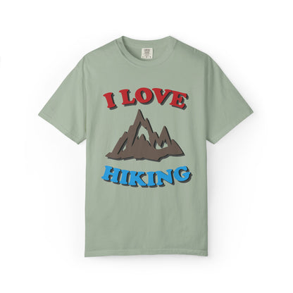 I Love Hiking Trendy Tee Adventure Mountain Hut Belays Ropes Fun Activities Unisex Heavy Cotton T-Shirt
