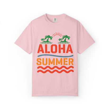 Exciting Aloha Summer Sunshine Beach Days White Sand Summer Camp Vacation Mode Sunny Days Unisex Heavy Cotton T-Shirt