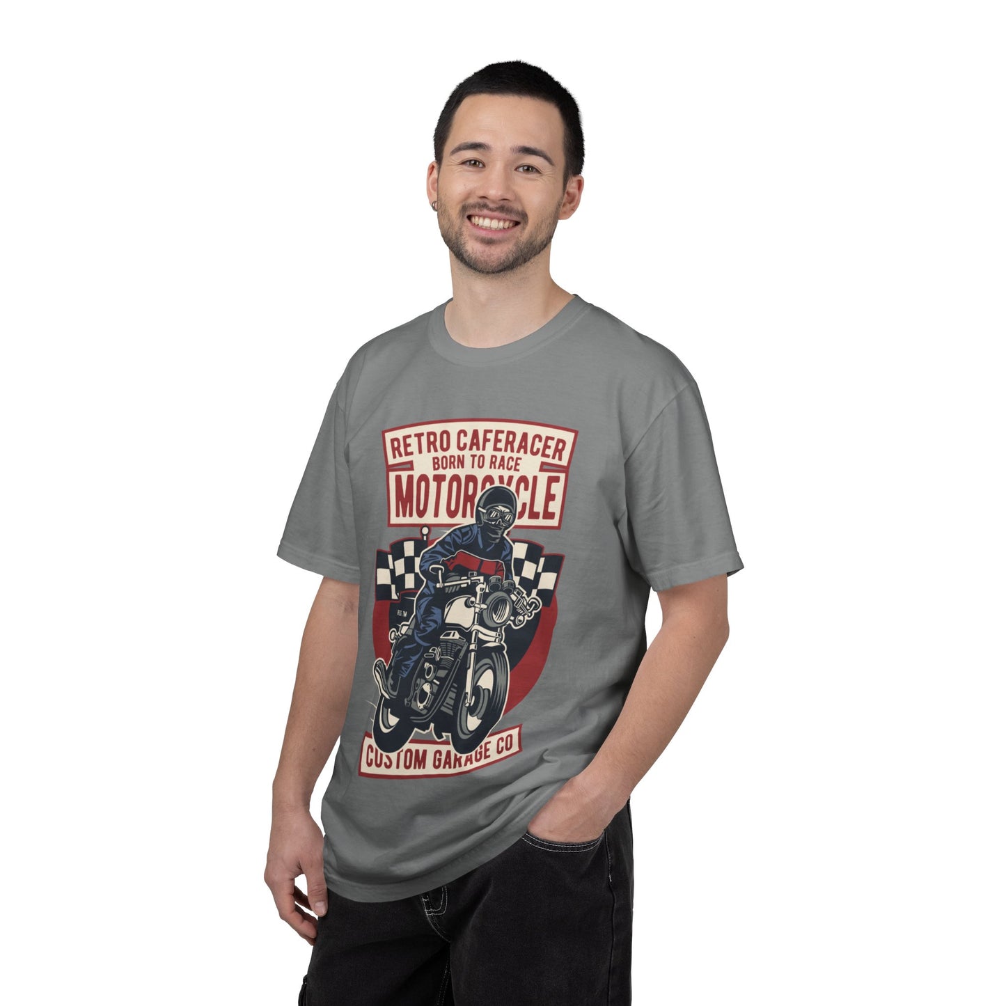 Retro Caferacer Vintage King Of The Road Classic Tee Bike Speed Racing Enthusiast Unisex Heavy Cotton T-Shirt
