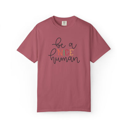 Be A Nice Human Positivity Optimism Happiness Tee Mindset Gratitude Empathy Unisex Heavy Cotton T-Shirt