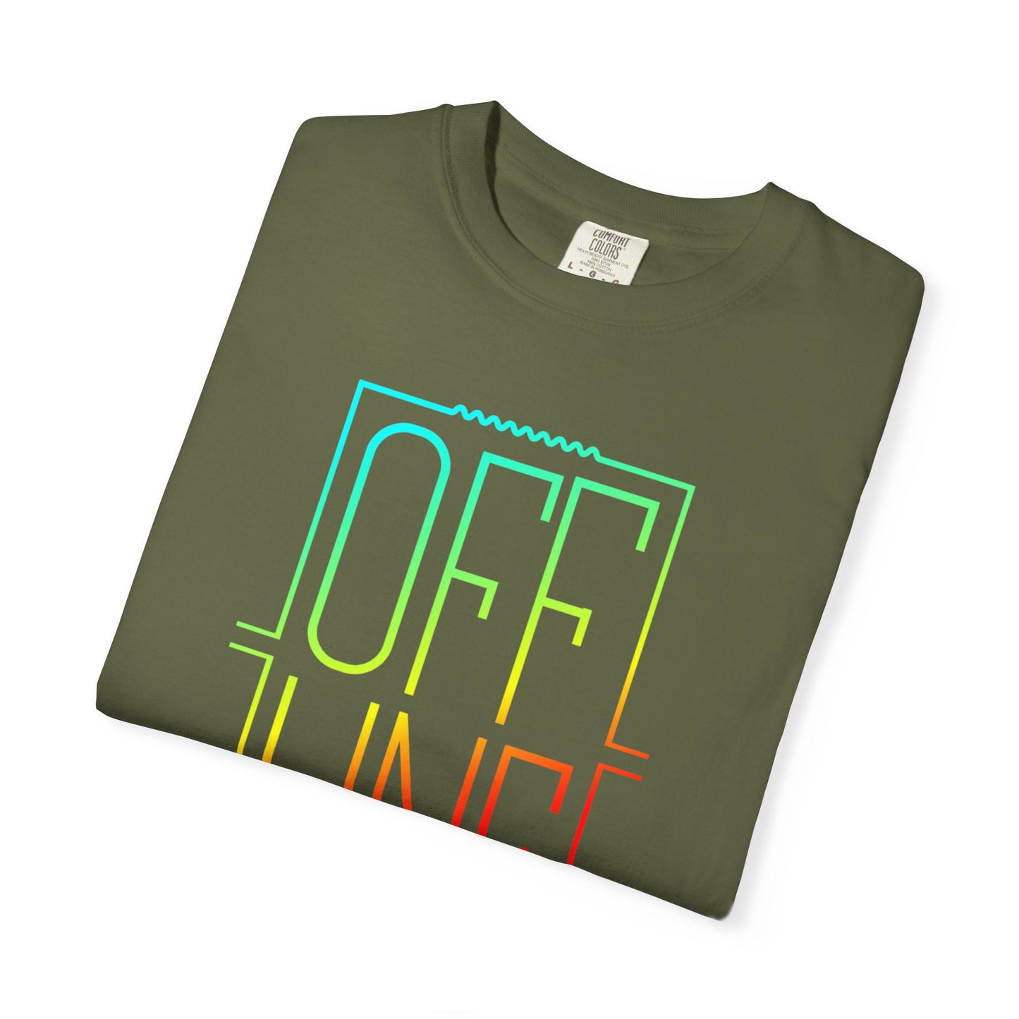 Offline Graphic T-Shirt — Retro Neon Text Tee