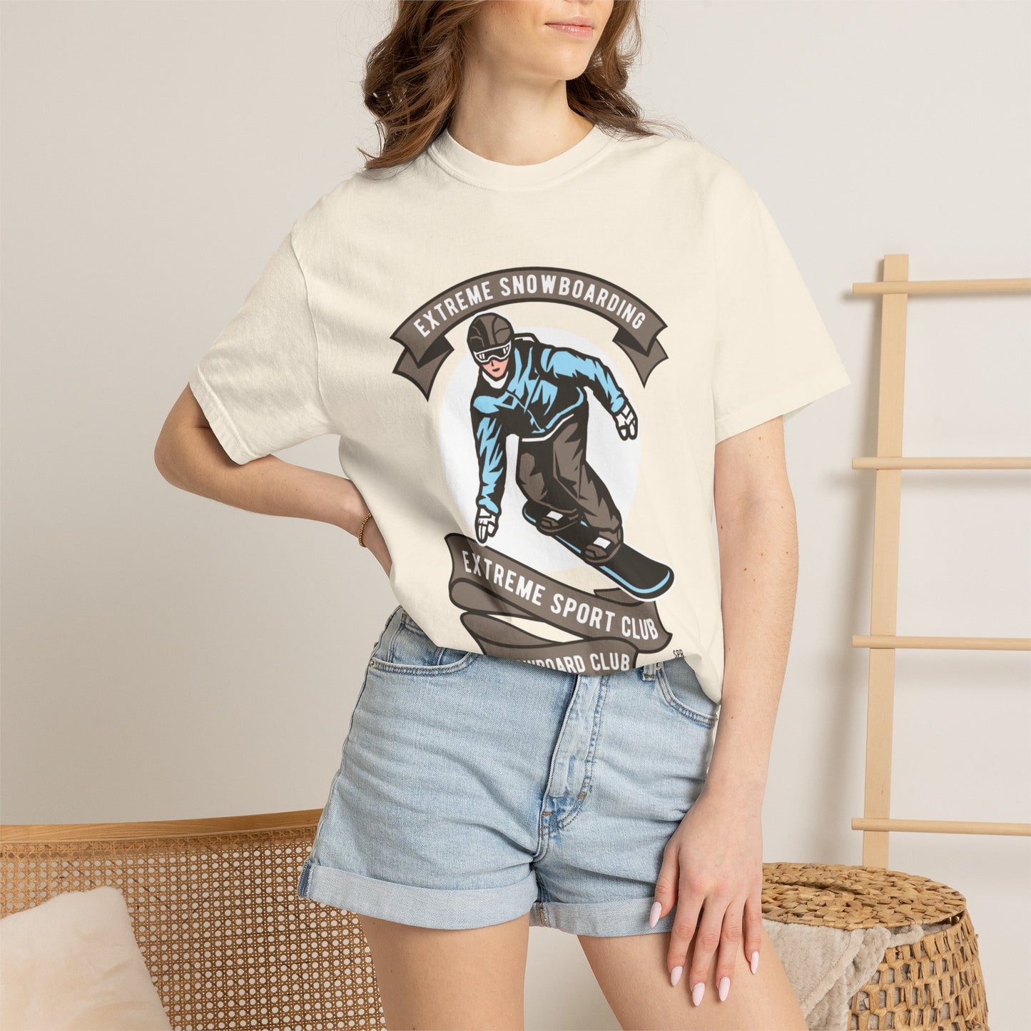 Extreme Snowboarding Sports Club Holly Jolly Winter Tee Wonderland Unisex Heavy Cotton T-Shirt