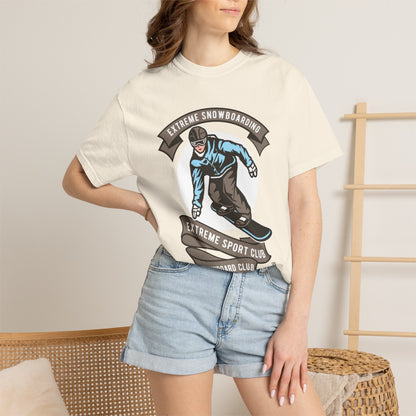 Extreme Snowboarding Sports Club Holly Jolly Winter Tee Wonderland Unisex Heavy Cotton T-Shirt