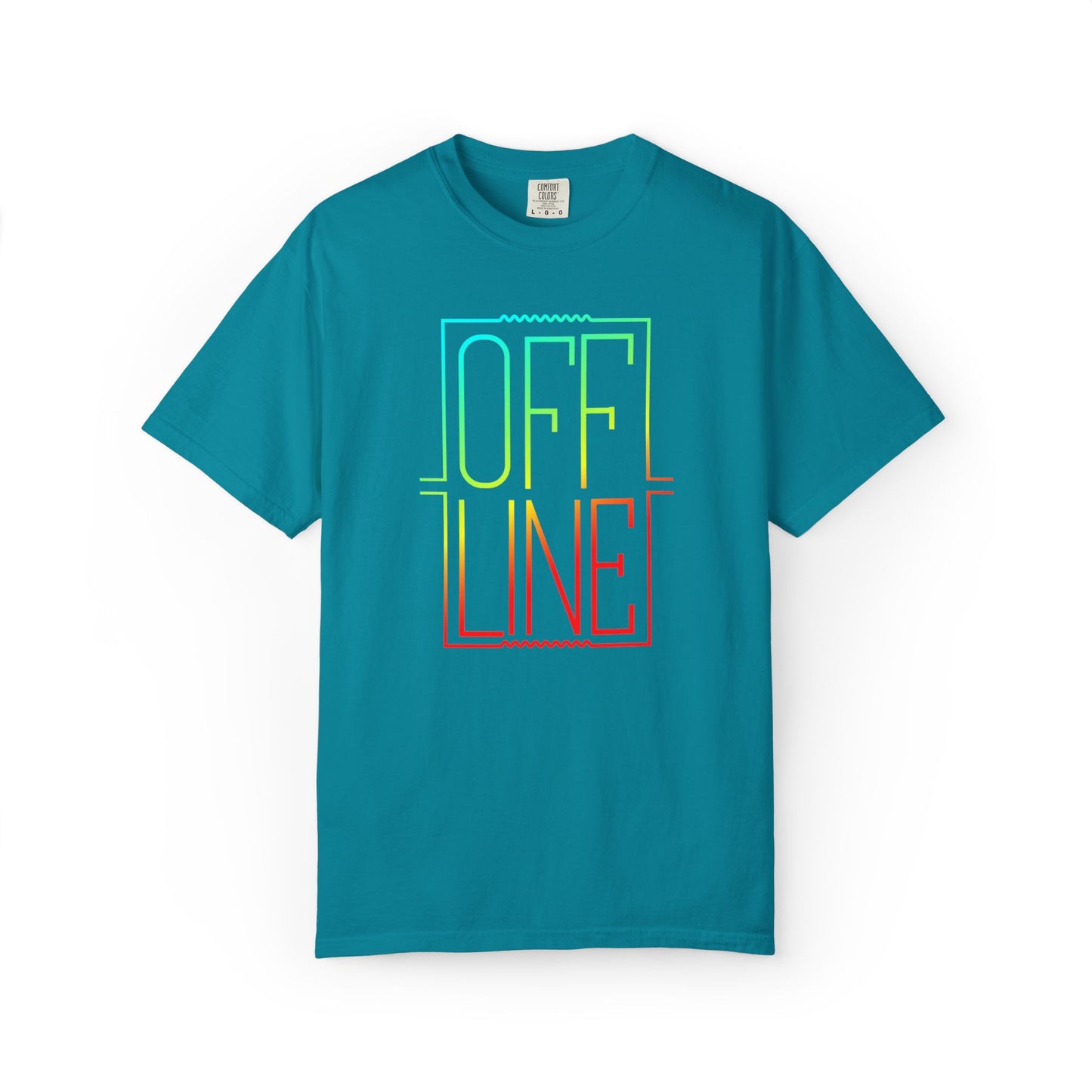 Offline Graphic T-Shirt — Retro Neon Text Tee