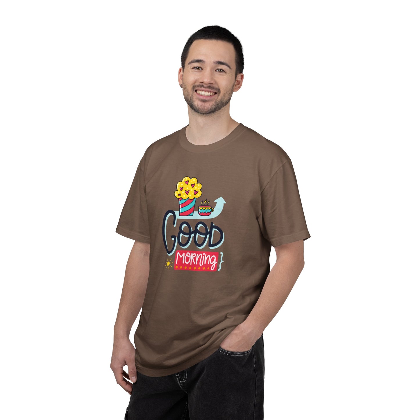 Good Morning Lazy Day Achiever Morning Champion Tee Daily Victory Sleep Defeated Unisex Heavy Cotton T-Shirt