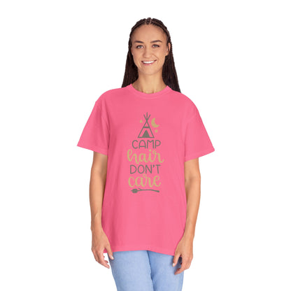 Camp Hair Don’t Care Adventure Mountain Tee Fun Activities Unisex Heavy Cotton T-Shirt