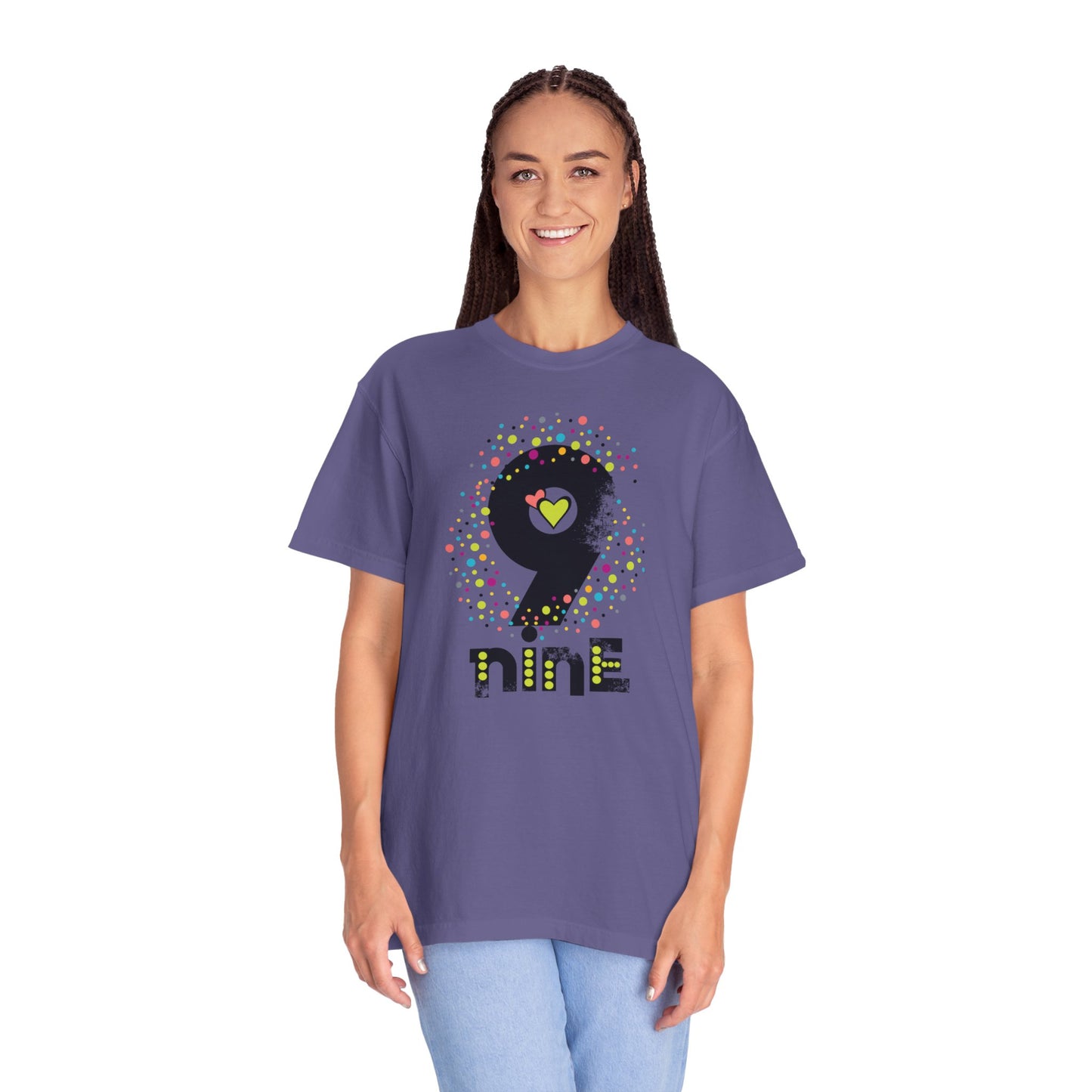 9 Nine Number Flowers Heartwarming Lovely Trendy Tee Sweet Charismatic Beautiful Fragrance Rose Unisex Heavy Cotton T-Shirt