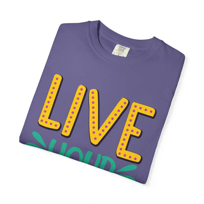 Live Your Purpose Inspirational Tee Stay Focused Positive Message Set Your Goal Empowering Personal Growth Unisex Heavy Cotton T-Shirt