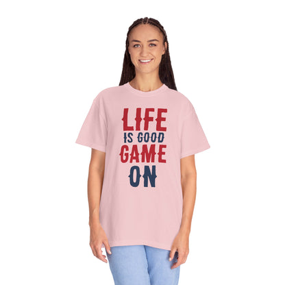 Life Is Good Game On Baseball Player Grand Slam Performers Tee Infield Magicians Batting Champions Unisex Heavy Cotton T-Shirt