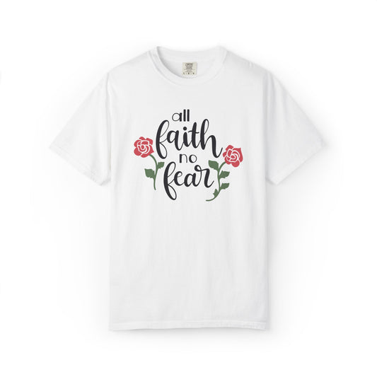 All Faith No Fear Stop Wishing Start Doing Action Goal Setting Modern Tee Achievement Self-Improvement Unisex Heavy Cotton T-Shirt