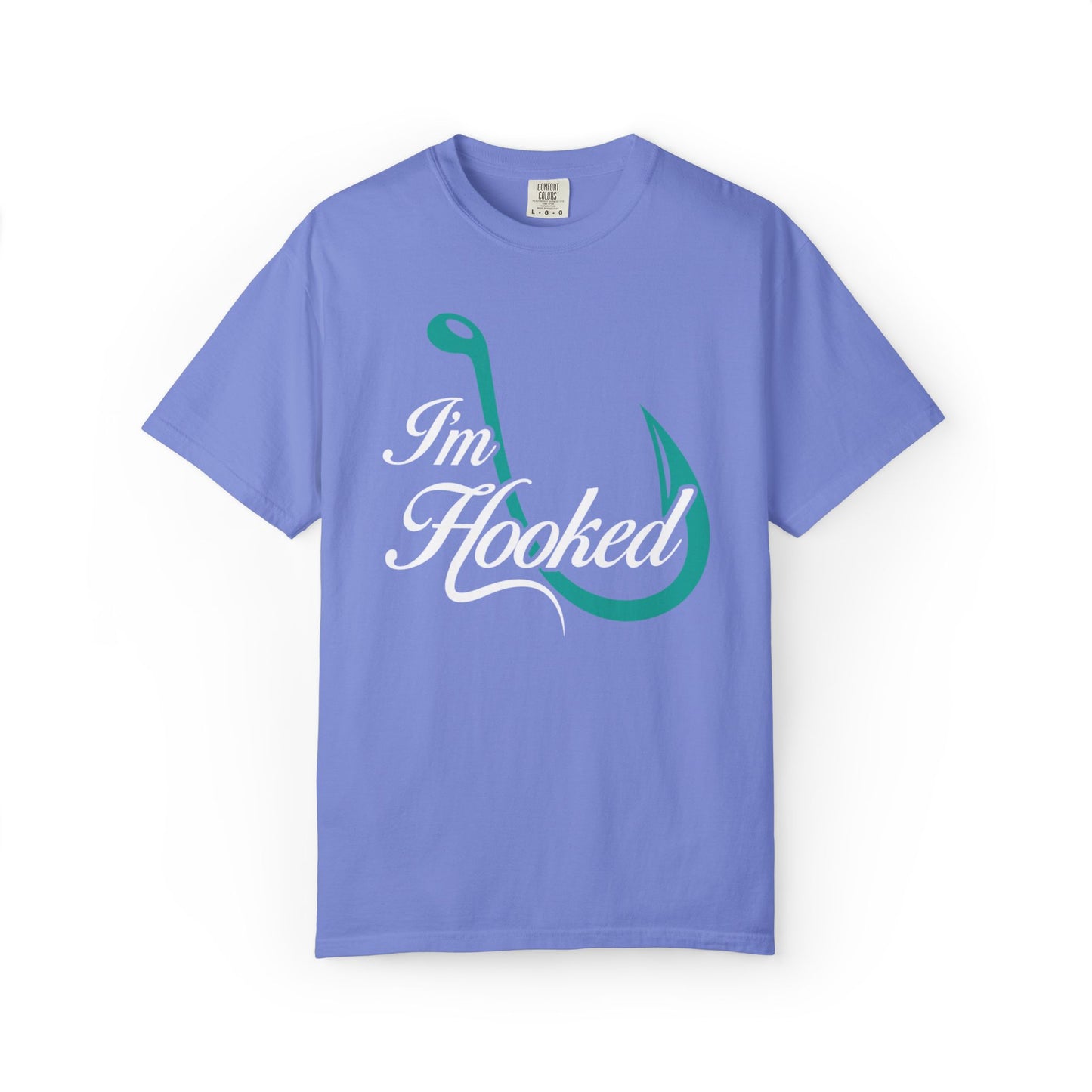 Funny I’m Hooked Rod and Reel Tackle Box Catch Of The Day Sarcastic Fishing Adventure Unisex Heavy Cotton T-Shirt