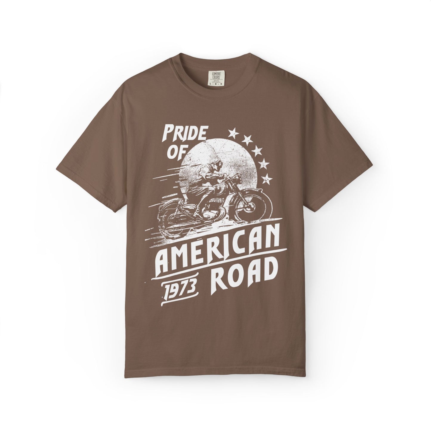 Vintage Pride Of The American Road 1973 Nostalgic Trendy Tee Motorcycle Classic Ride Legendary Bike Unisex Heavy Cotton T-Shirt