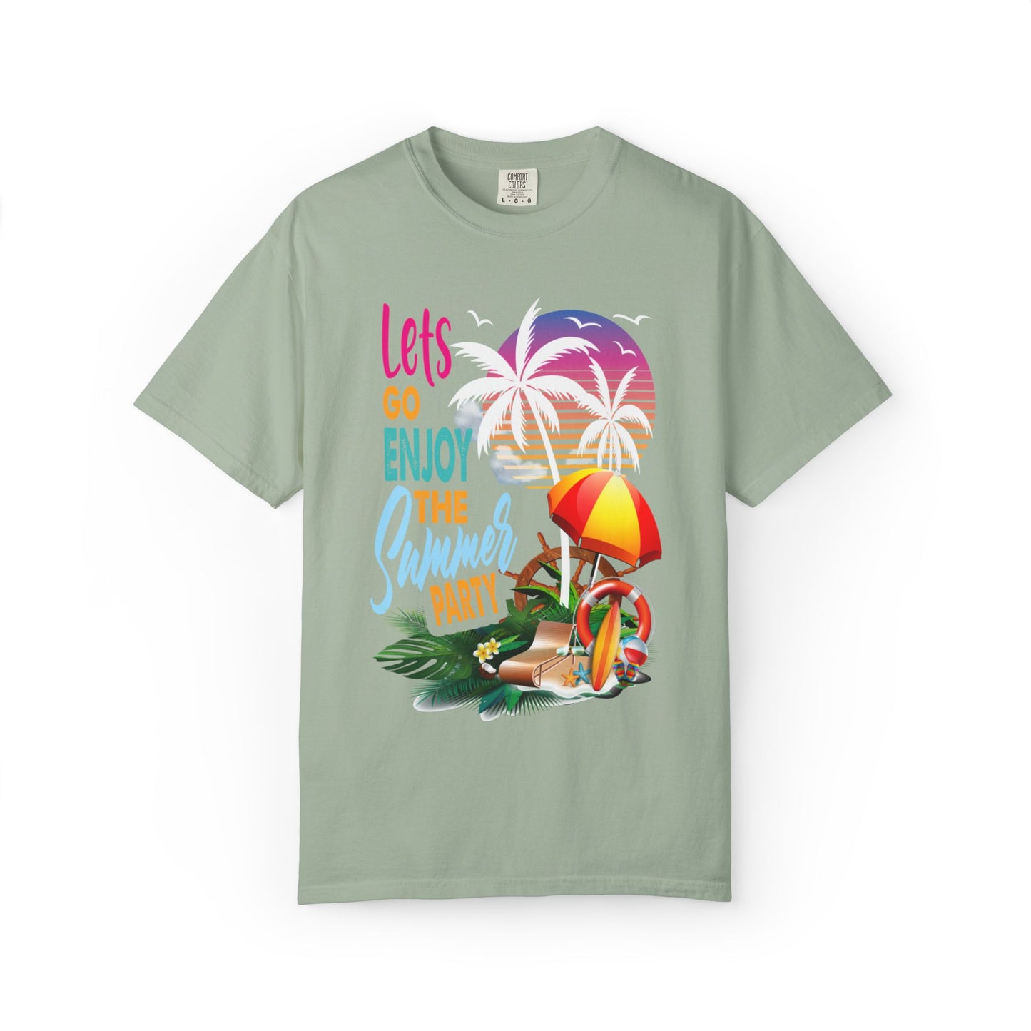 Exciting Lets Go Enjoy The Summer Party Summer Adventure Camp Beach Days Ice Cream Road Trips Unisex Heavy Cotton T-Shirt