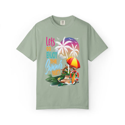 Exciting Lets Go Enjoy The Summer Party Summer Adventure Camp Beach Days Ice Cream Road Trips Unisex Heavy Cotton T-Shirt
