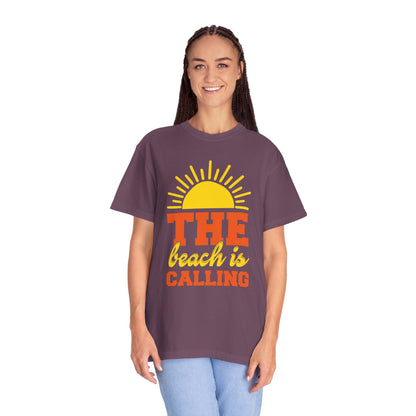Enjoyable The Beach Is Calling Beach Life Sun Sand Sea Sun Kissed Sea Breeze Beach Sun Glasses Palm Trees Unisex Heavy Cotton T-Shirt