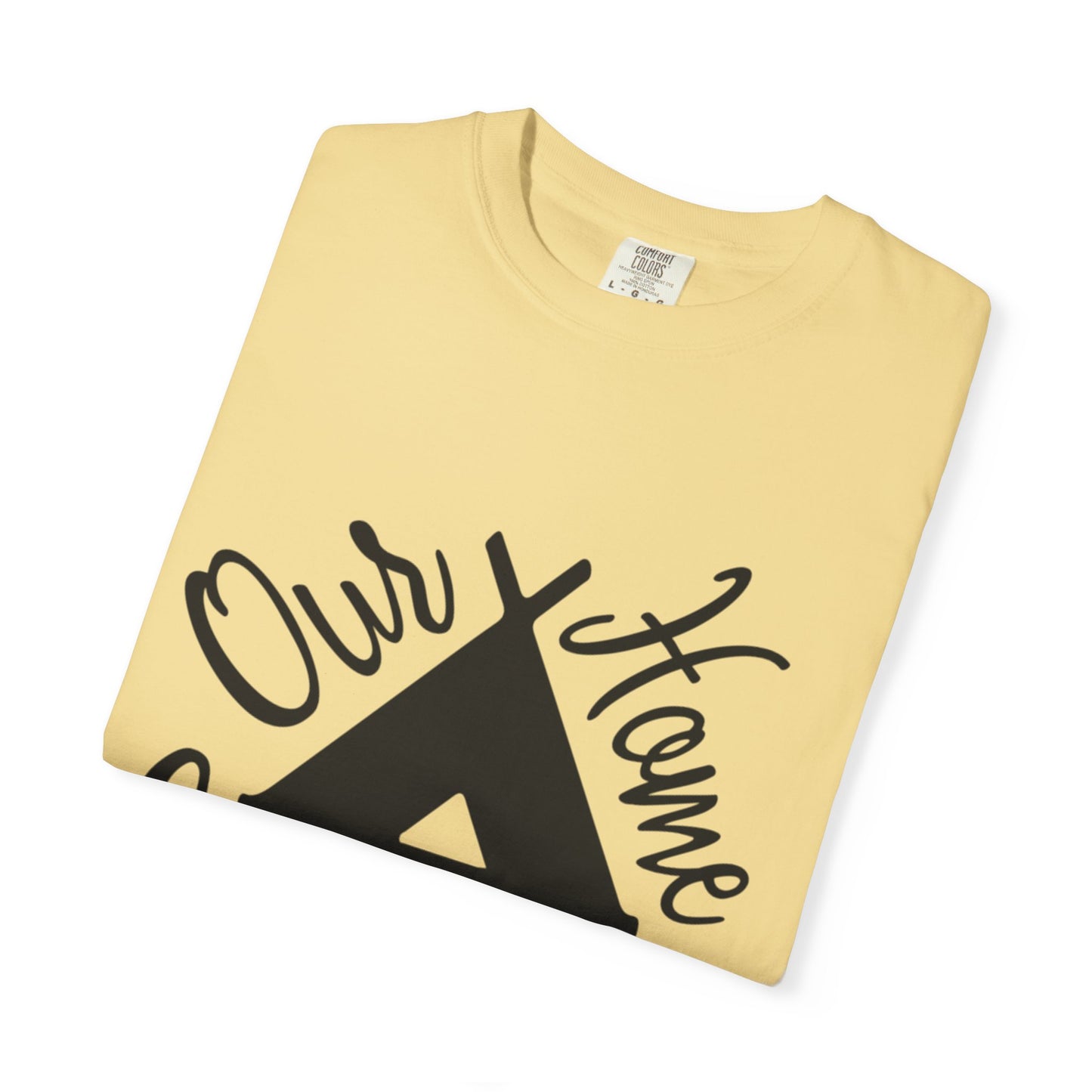 Our Home Camping Freedom Fighter Adventure Lovers Tee Nature Exploration Bonfire Travel Van Unisex Heavy Cotton T-Shirt