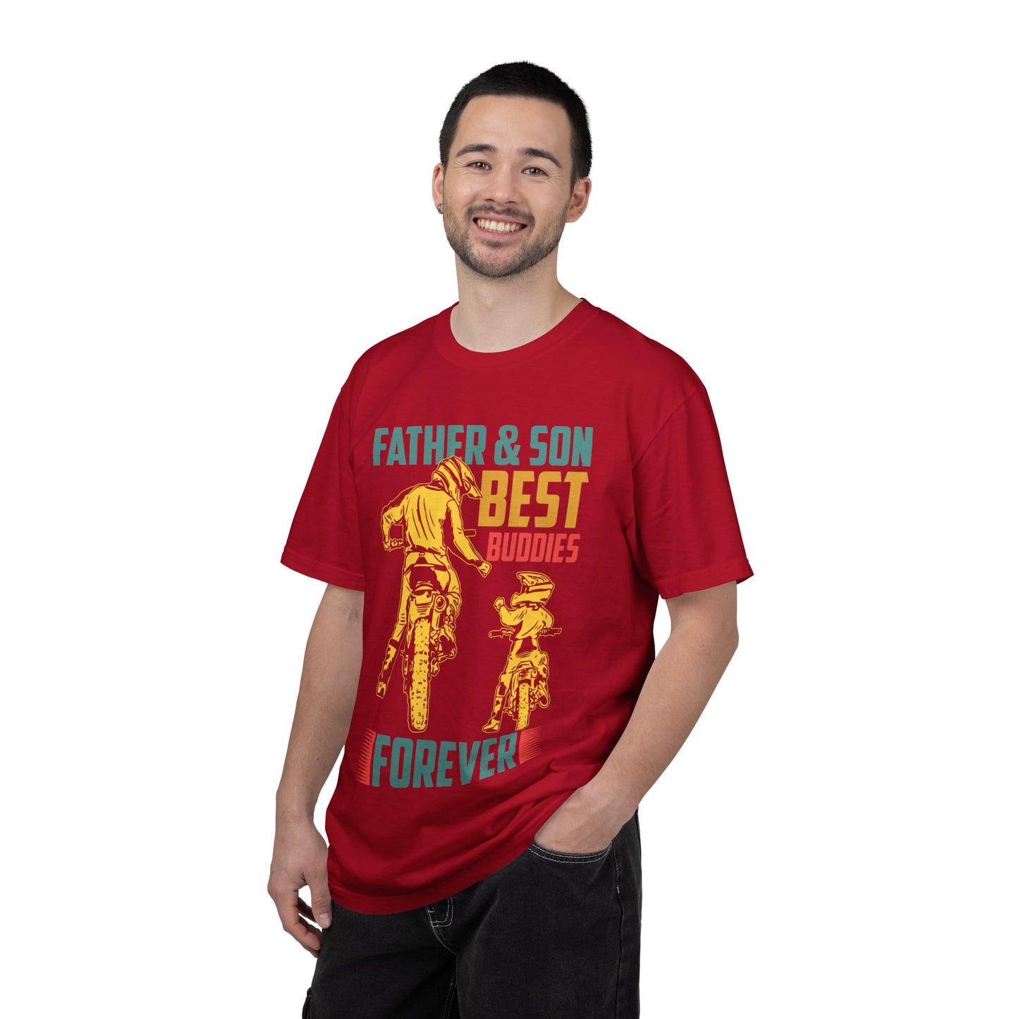 Lovable Father And Son Best Buddies Forever Role Model Loving Father Fatherhood Heroic Dad Unisex Heavy Cotton T-Shirt