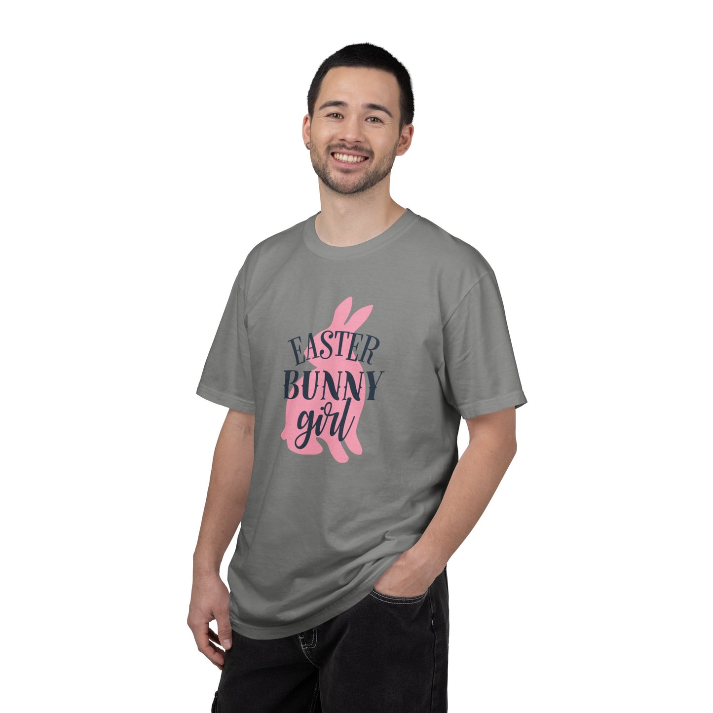 Easter Bunny Girl Holy Week Celebration Spring Festival Tee Christian Holiday Excitement Eggs Good Friday  Unisex Heavy Cotton T-Shirt