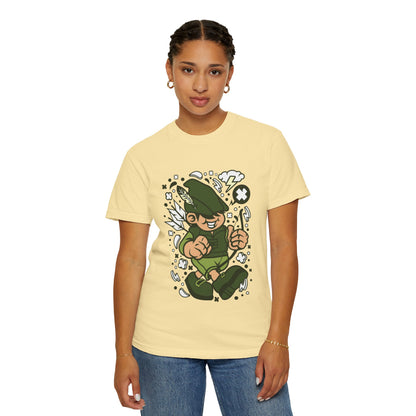 Rhino Robin Hood Folklore Mashup Tee Forest Guardian Adventure Story Fantasy Character Unisex Heavy Cotton T-Shirt