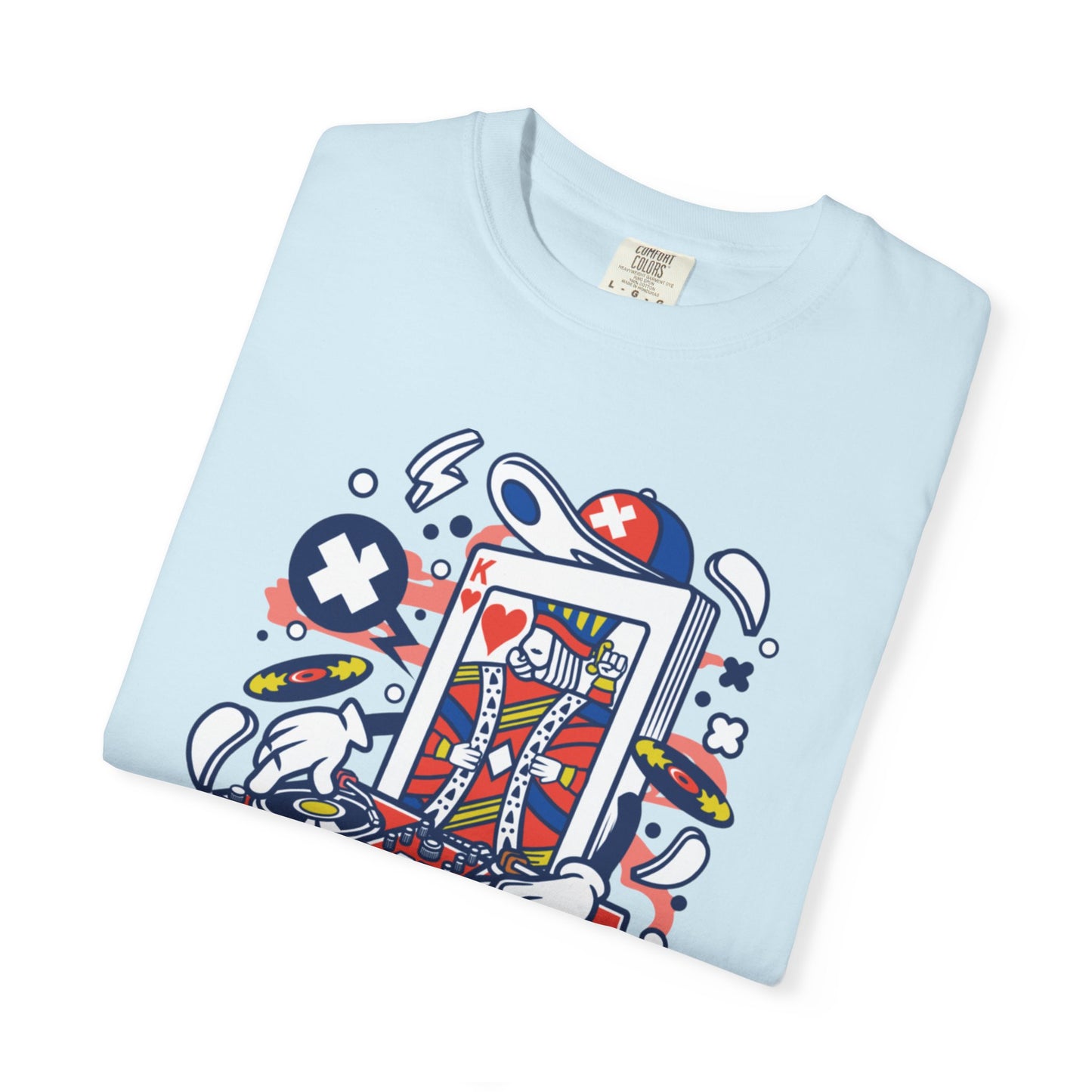 Dj King Play Card Hip Hop Vibes Trends Pop Visuals Tee Remixes Music Producer Unisex Heavy Cotton T-Shirt