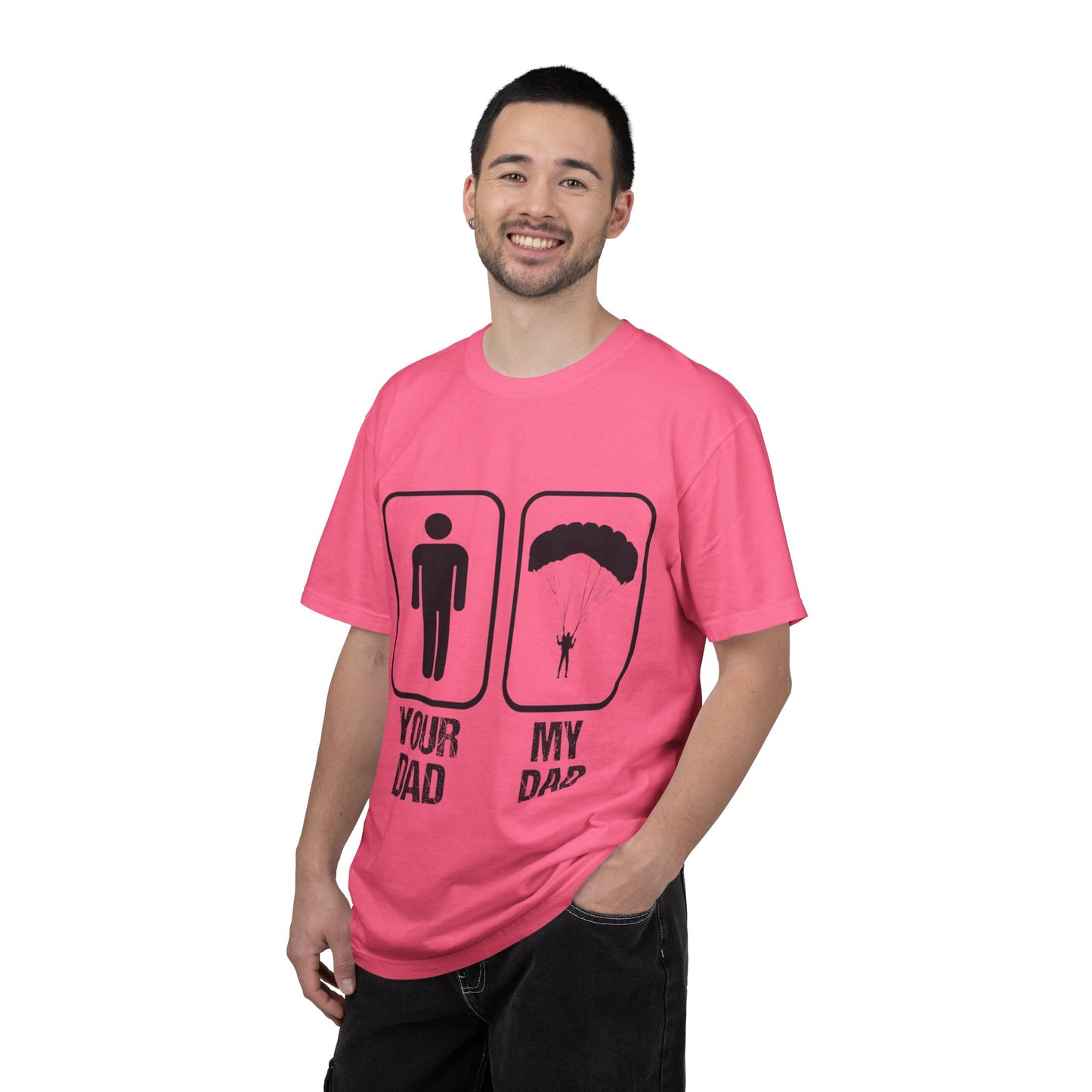 Proud Son Your Dad My Dad Thrill-Seeker Father Parenting Journey Ideal Skydiving Unisex Heavy Cotton T-Shirt
