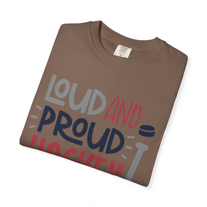 Loud & Proud Hockey Mom Power Play Cheering Stickhandling Sports Tee Legend Unisex Heavy Cotton T-Shirt