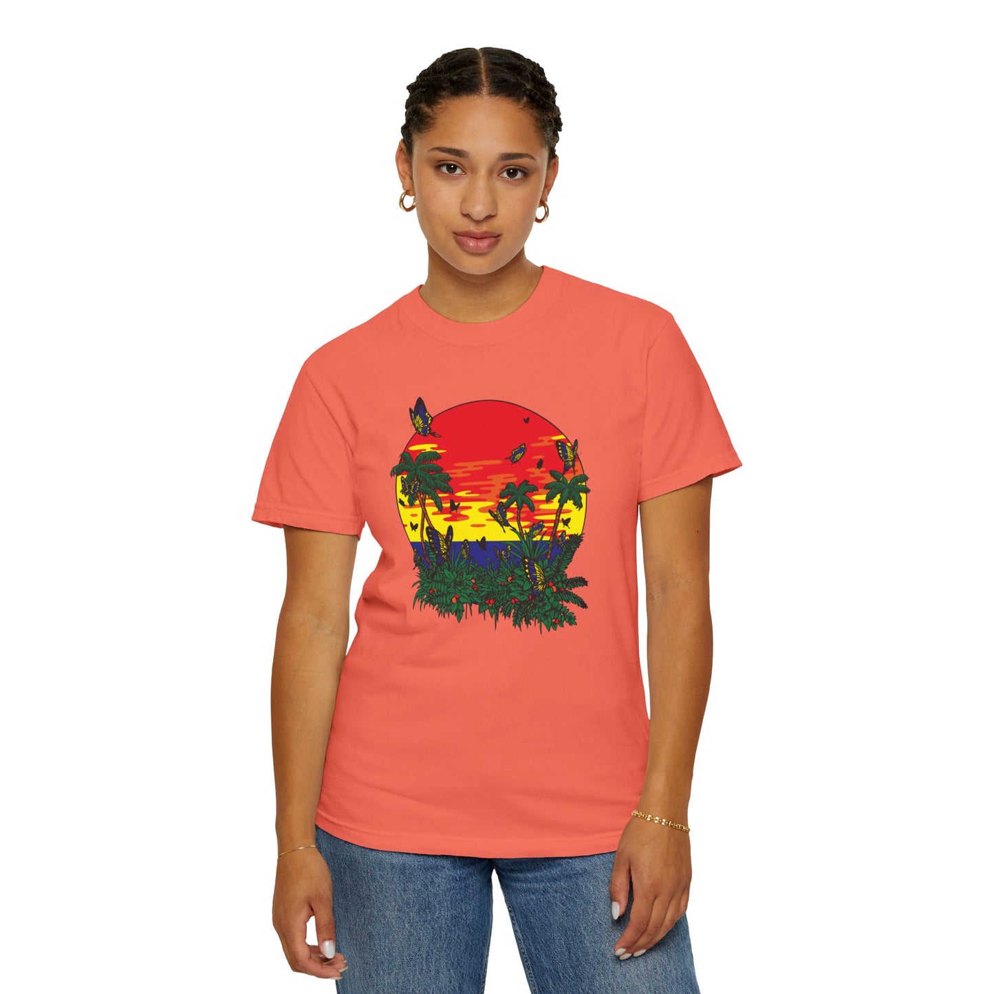 Palm Trees Island Summer Trendy Tee Sunshine Days Ice Cream Summer Camp Beachcombing Anchor Unisex Heavy Cotton T-Shirt