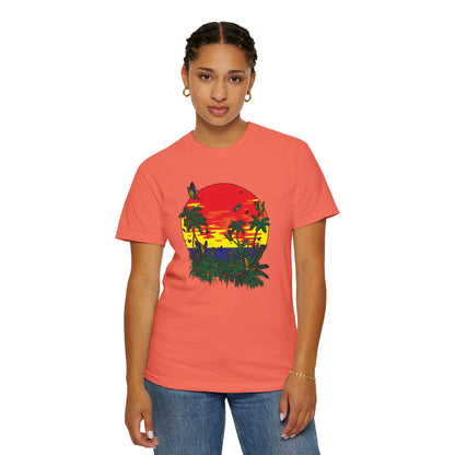 Palm Trees Island Summer Trendy Tee Sunshine Days Ice Cream Summer Camp Beachcombing Anchor Unisex Heavy Cotton T-Shirt