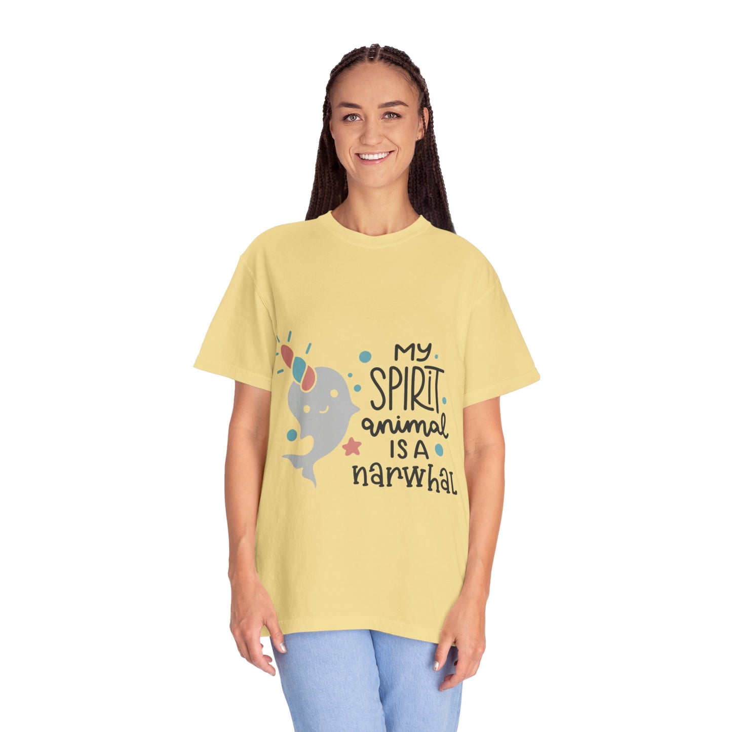 My Spirit Animal Is a Narwhal Unicorn Of The Sea Tusk Tee Inuit Culture Migration Unisex Heavy Cotton T-Shirt