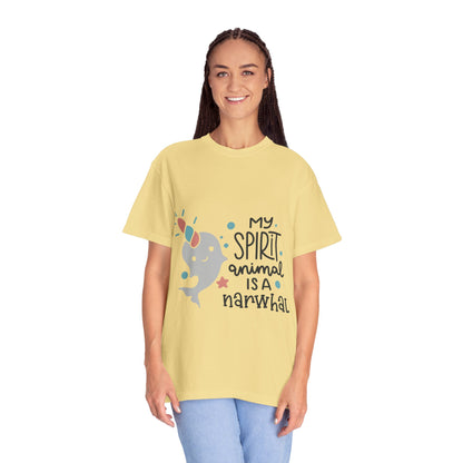 My Spirit Animal Is a Narwhal Unicorn Of The Sea Tusk Tee Inuit Culture Migration Unisex Heavy Cotton T-Shirt