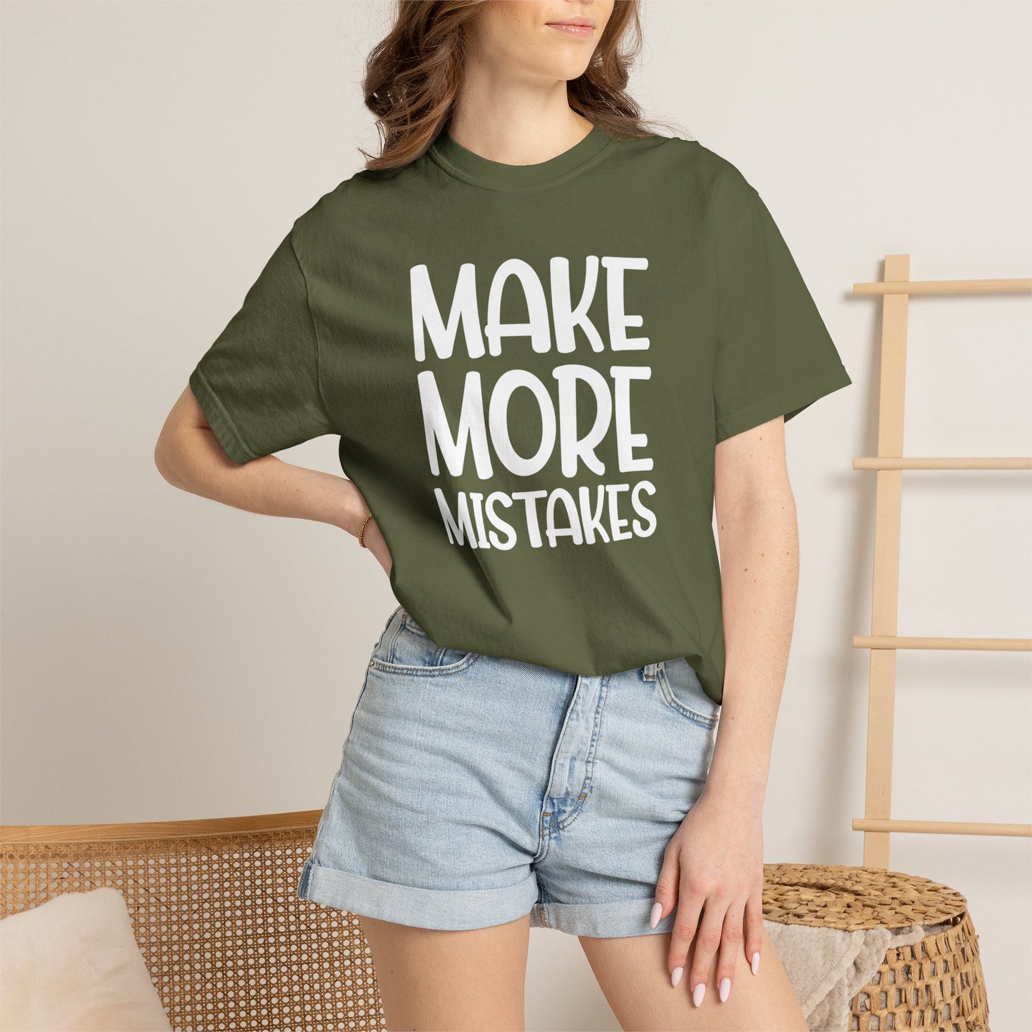 Make More Mistakes Trendy Tee Learning Journey Empowerment Creative Passionate Hard Work Keep Trying Unisex Heavy Cotton T-Shirt