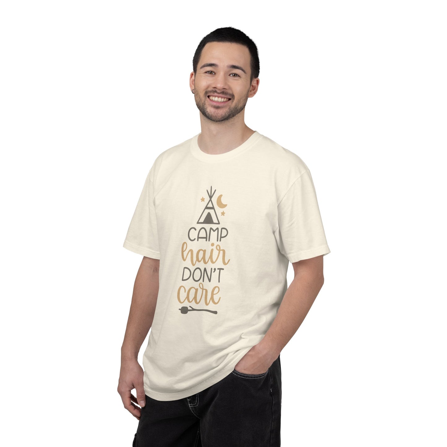 Camp Hair Don’t Care Adventure Mountain Tee Fun Activities Unisex Heavy Cotton T-Shirt