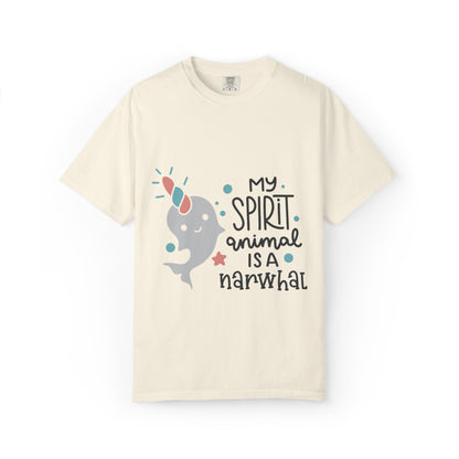My Spirit Animal Is a Narwhal Unicorn Of The Sea Tusk Tee Inuit Culture Migration Unisex Heavy Cotton T-Shirt