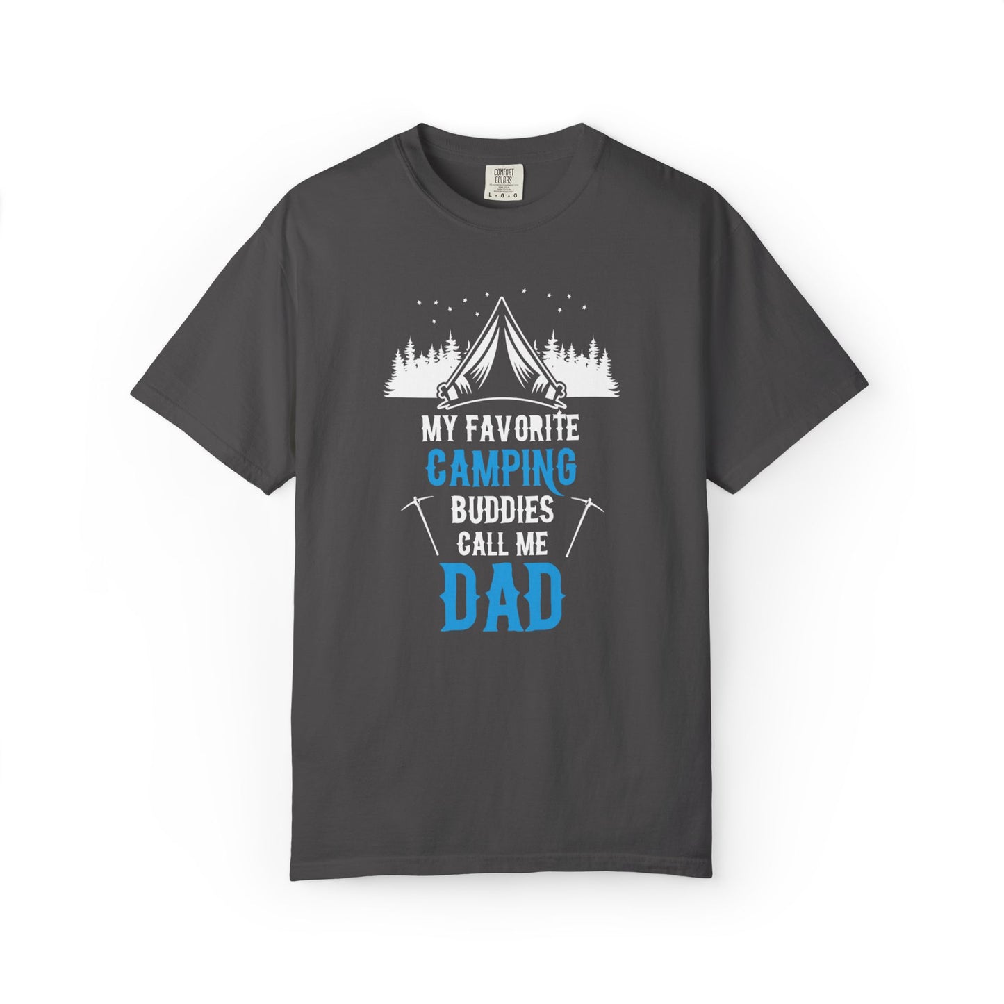 Funny My Favorite Camping Buddies Call Me Dad Sarcastic Adventure Mountains Hiking Stars Unisex Heavy Cotton T-Shirt