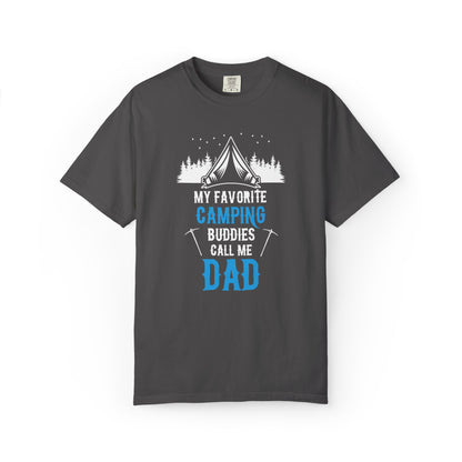 Funny My Favorite Camping Buddies Call Me Dad Sarcastic Adventure Mountains Hiking Stars Unisex Heavy Cotton T-Shirt
