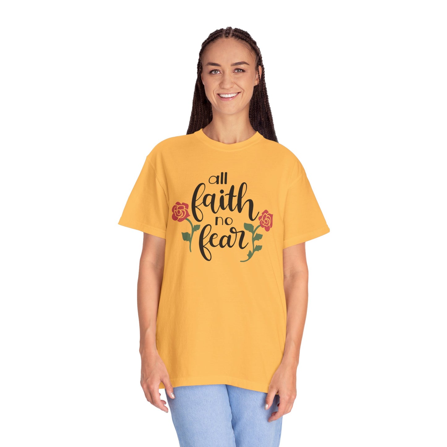 All Faith No Fear Stop Wishing Start Doing Action Goal Setting Modern Tee Achievement Self-Improvement Unisex Heavy Cotton T-Shirt