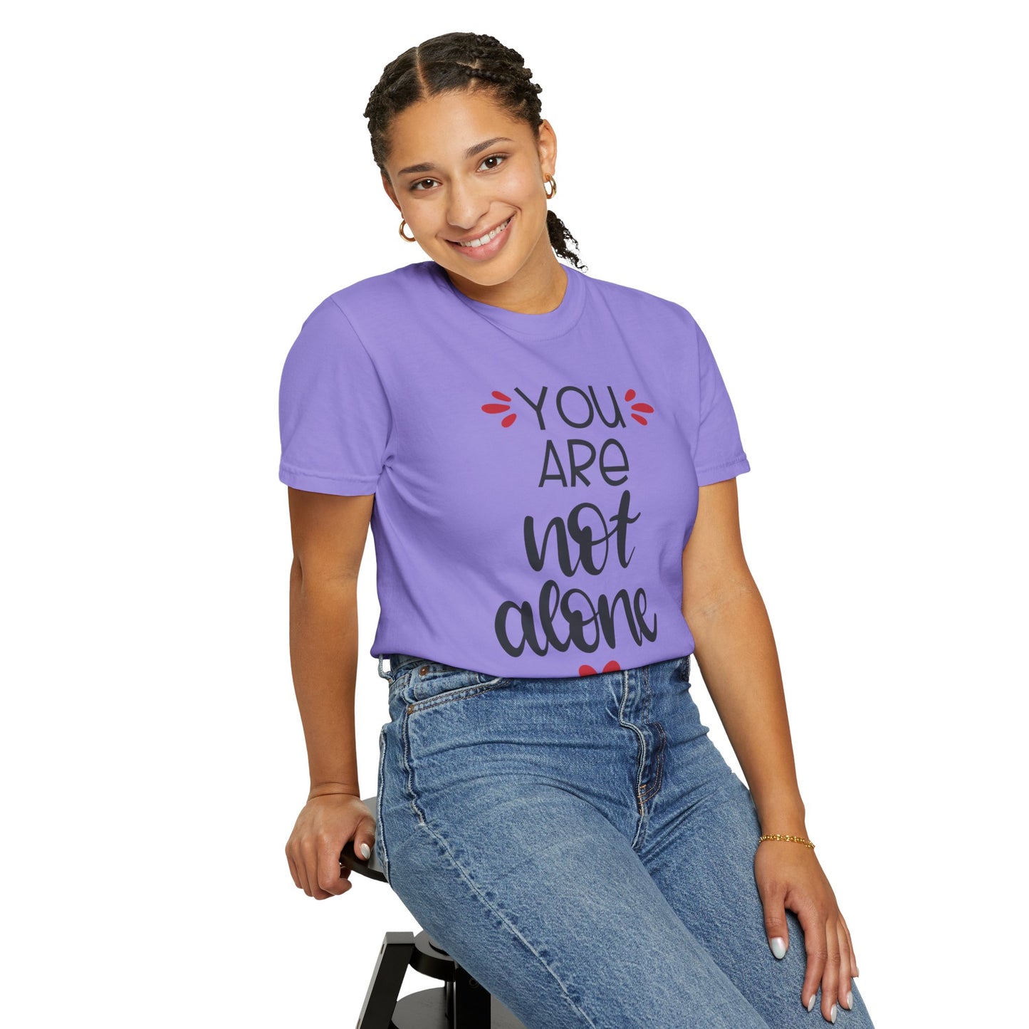 You Are Not Alone Emotional Bond Affection Lovers Tee Romantic Relationship Forever Support Unisex Heavy Cotton T-Shirt