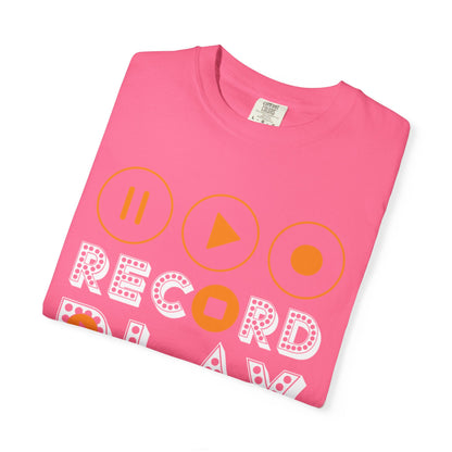 Thrilling Record Play Pause Playback Actions Sound Management Audio Functions Unisex Heavy Cotton T-Shirt