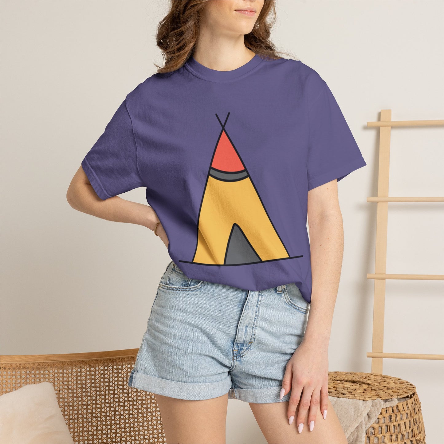 Camping  Adventure Lovers Tee Nature Exploration Bonfire Travel Van Unisex Heavy Cotton T-Shirt