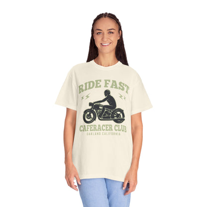 Thriller Ride Fast Caferacer Motorcycle Club Bike Lovers High-speed Adventure Bike Unisex Heavy Cotton T-Shirt