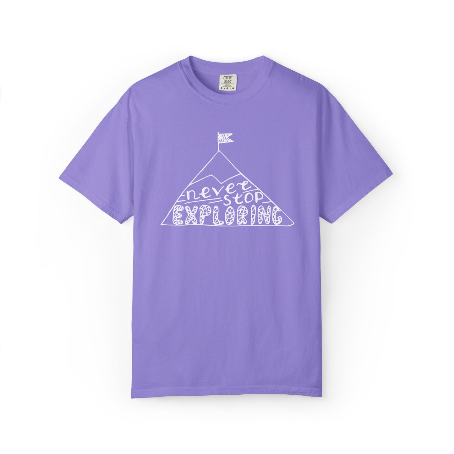 Never Stop Exploring Cool Tee Trekking Outdoor Adventure Hiking Nature Lover Rocks Climbing Unisex Heavy Cotton T-Shirt