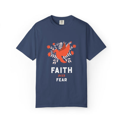 Faith Over Fear Stop Wishing Start Doing Action Goal Setting Modern Tee Achievement Self-Improvement Unisex Heavy Cotton T-Shirt