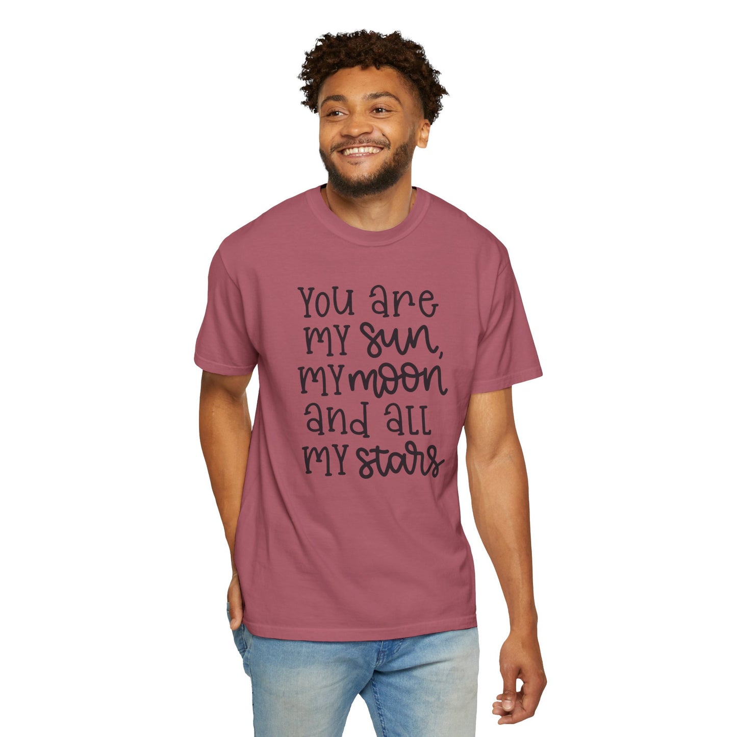 You Are My Sun My Moon And All My Stars Lovers Tee Hug Rainbow Passion Unconditional Soulful Connection Unisex Heavy Cotton T-Shirt