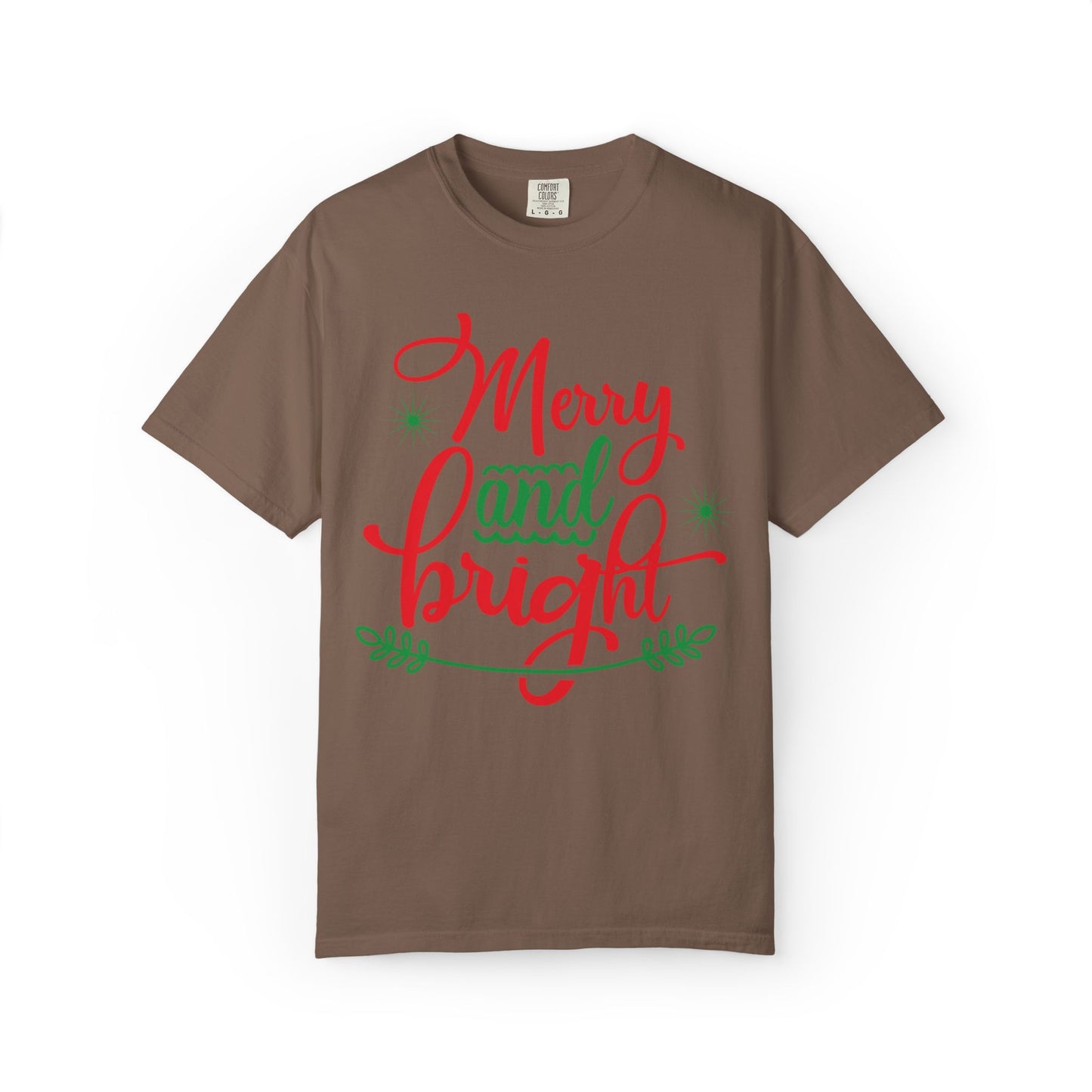 Cheerful Merry & Bright Joyful Christmas Time Christmas Lights Merry Christmas Jesus Birth Unisex Heavy Cotton T-Shirt