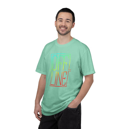 Offline Graphic T-Shirt — Retro Neon Text Tee