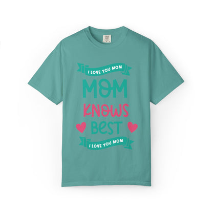 Mom Knows Best Strong Motherhood Heartfelt Guidance Tee Nurturing Knowledge Unisex Heavy Cotton T-Shirt