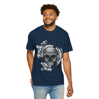 Chain Skull Cranium Head Anatomy Bones Trend Tee Horror Creepy Head X-ray Unisex Heavy Cotton T-Shirt